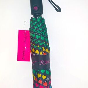 Betsey Johnson Umbrella Spring Essentials Rainbow 🌈 Hearts
